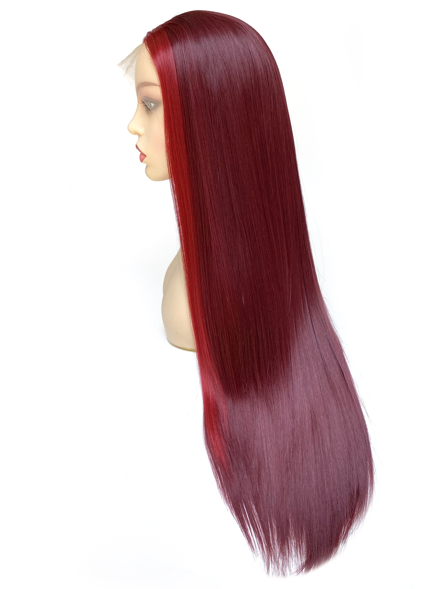 BEYOUNGER Highlight Color Long Straight Heat Resistant Wig 13x4 Lace Front Synthetic Wig
