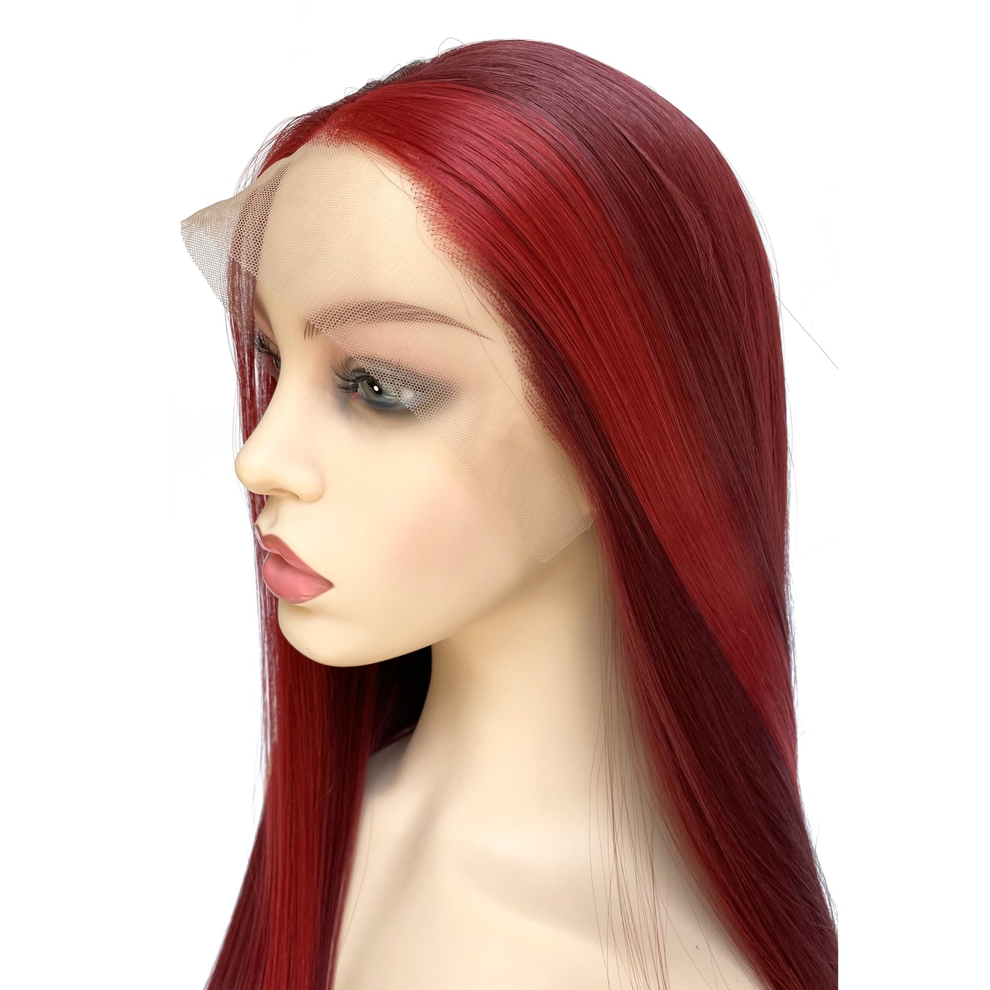 BEYOUNGER Highlight Color Long Straight Heat Resistant Wig 13x4 Lace Front Synthetic Wig