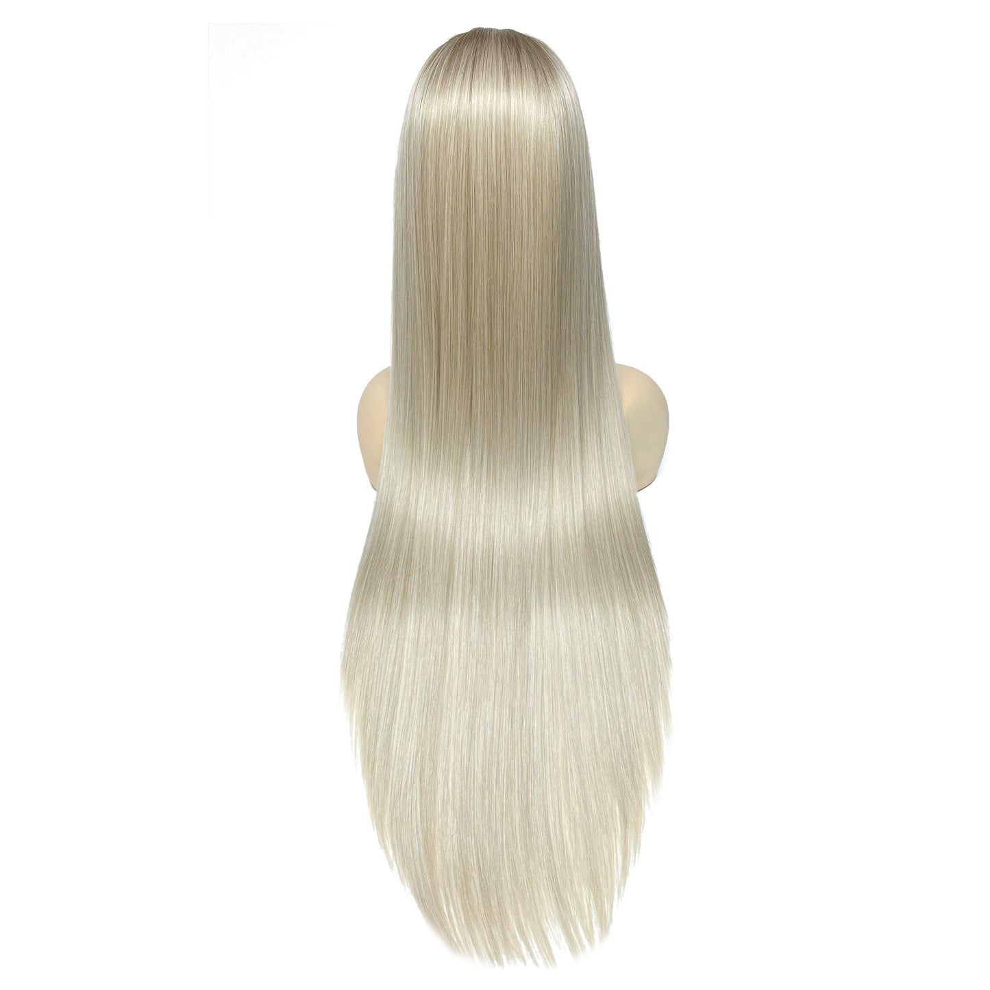 BEYOUNGER Light Ash Blonde Color Straight Heat Resistant Wig 13x4 Lace Front Synthetic Wig