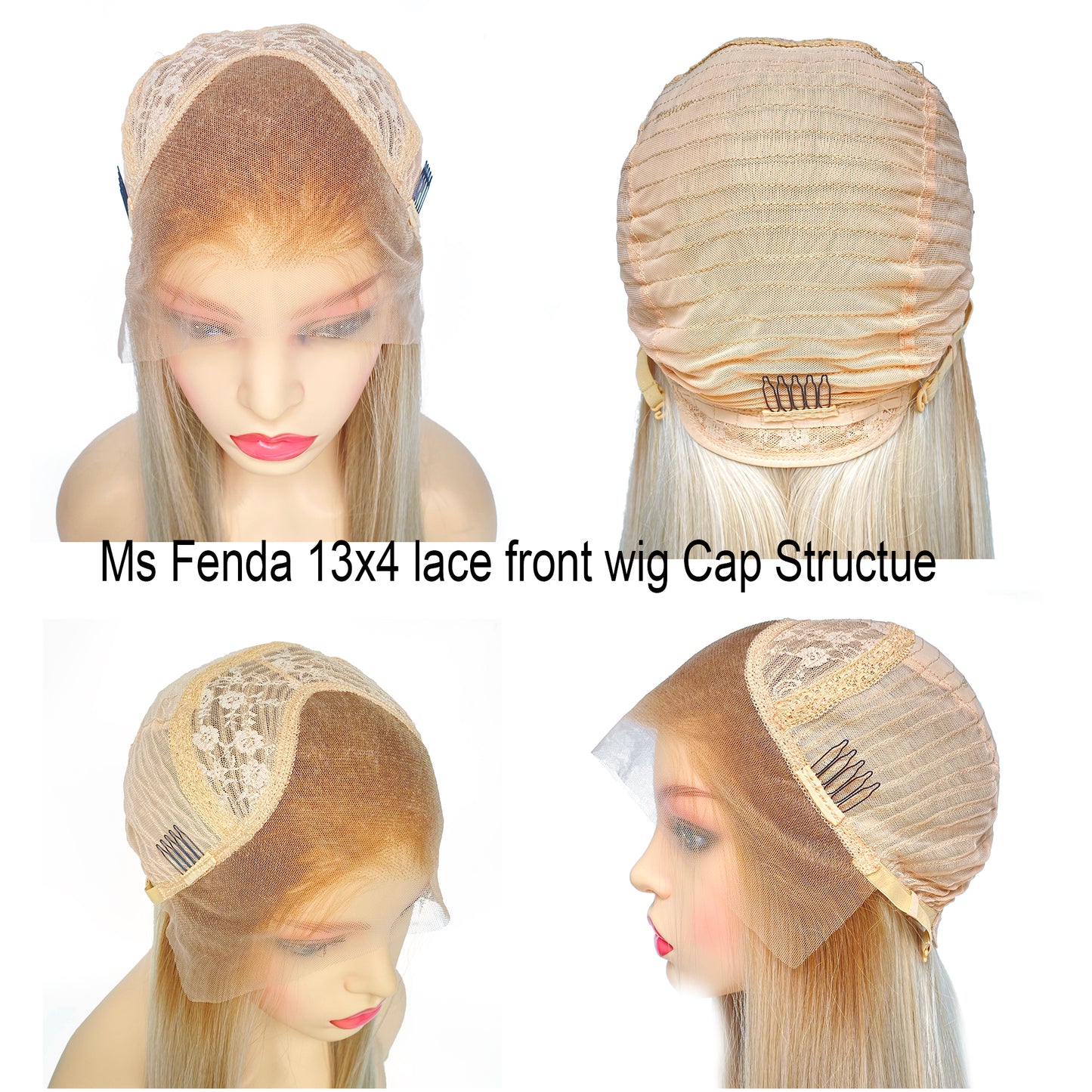 BEYOUNGER Light Ash Blonde Color Straight Heat Resistant Wig 13x4 Lace Front Synthetic Wig
