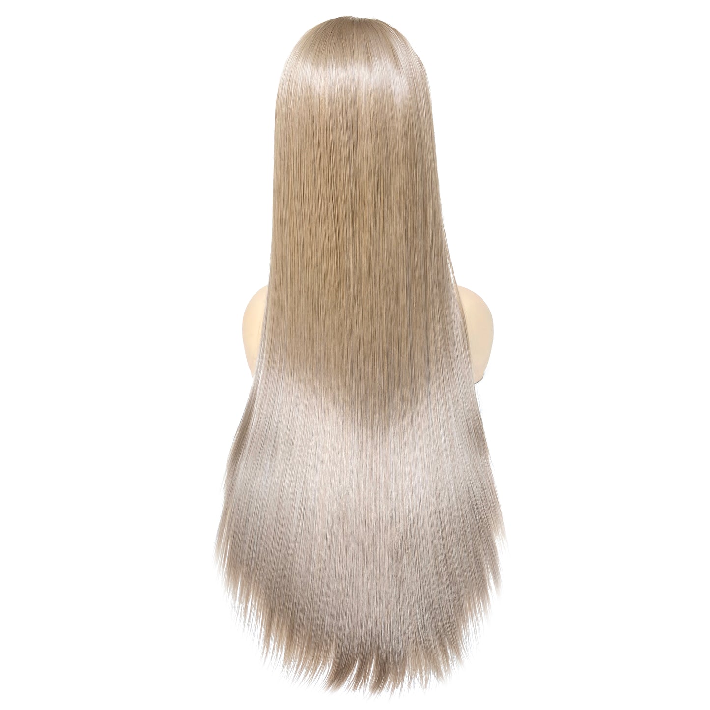 BEYOUNGER Ash Blonde Color Long Straight Heat Resistant Wig 13x4 Lace Front Synthetic Wigs