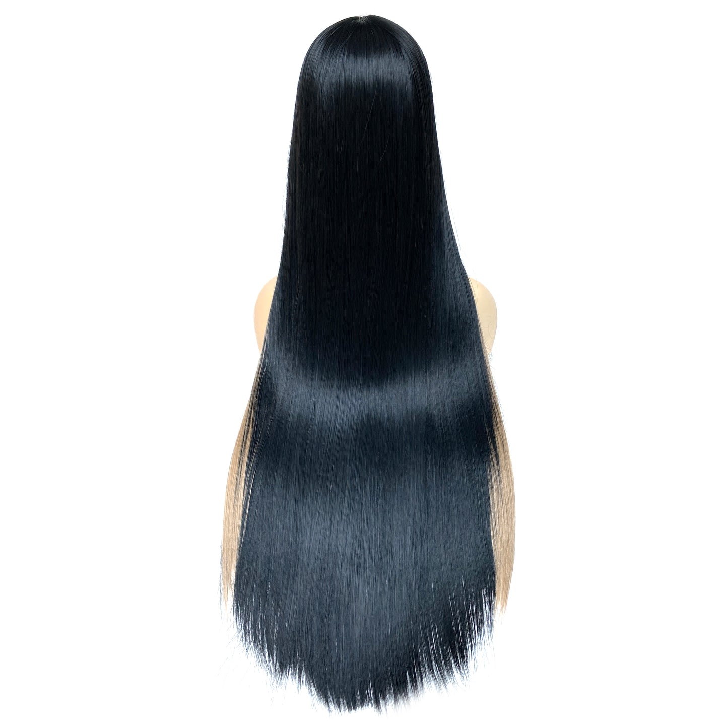 BEYOUNGER Black Highlight Blonde Color Long Straight Heat Resistant Wigs 13x4 Lace Front Synthetic Wigs