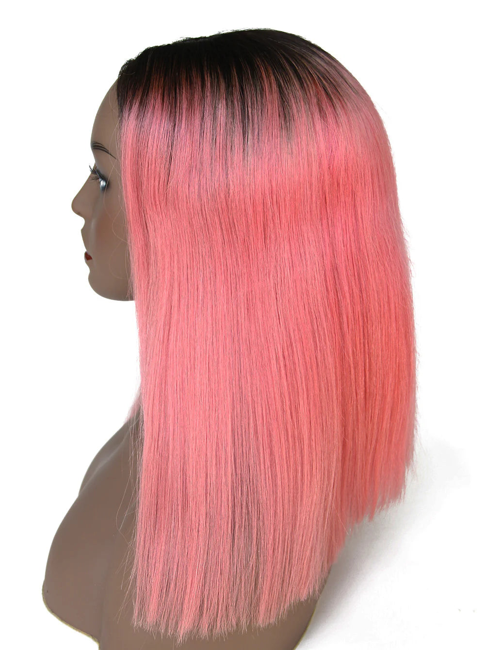 BEYOUNGER Ombre Color #T1b/Pink Peruvian Virgin Human Hair 150% Density Bob Lace Wigs