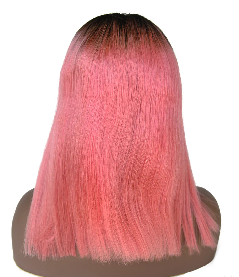 BEYOUNGER Ombre Color #T1b/Pink Peruvian Virgin Human Hair 150% Density Bob Lace Wigs