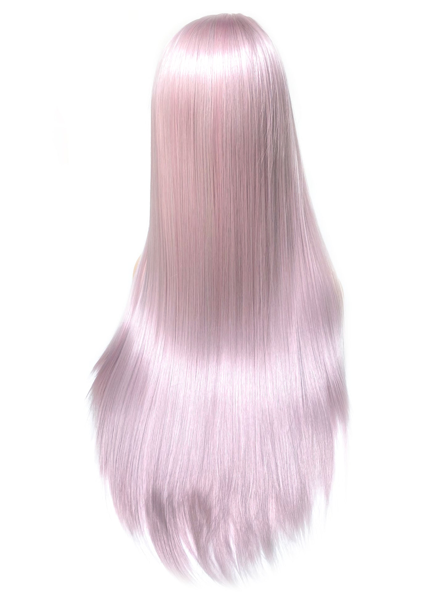 BEYOUNGER Ice Rose Pink Color Long Straight Heat Resistant Wigs 13x4 Lace Front Synthetic Wigs