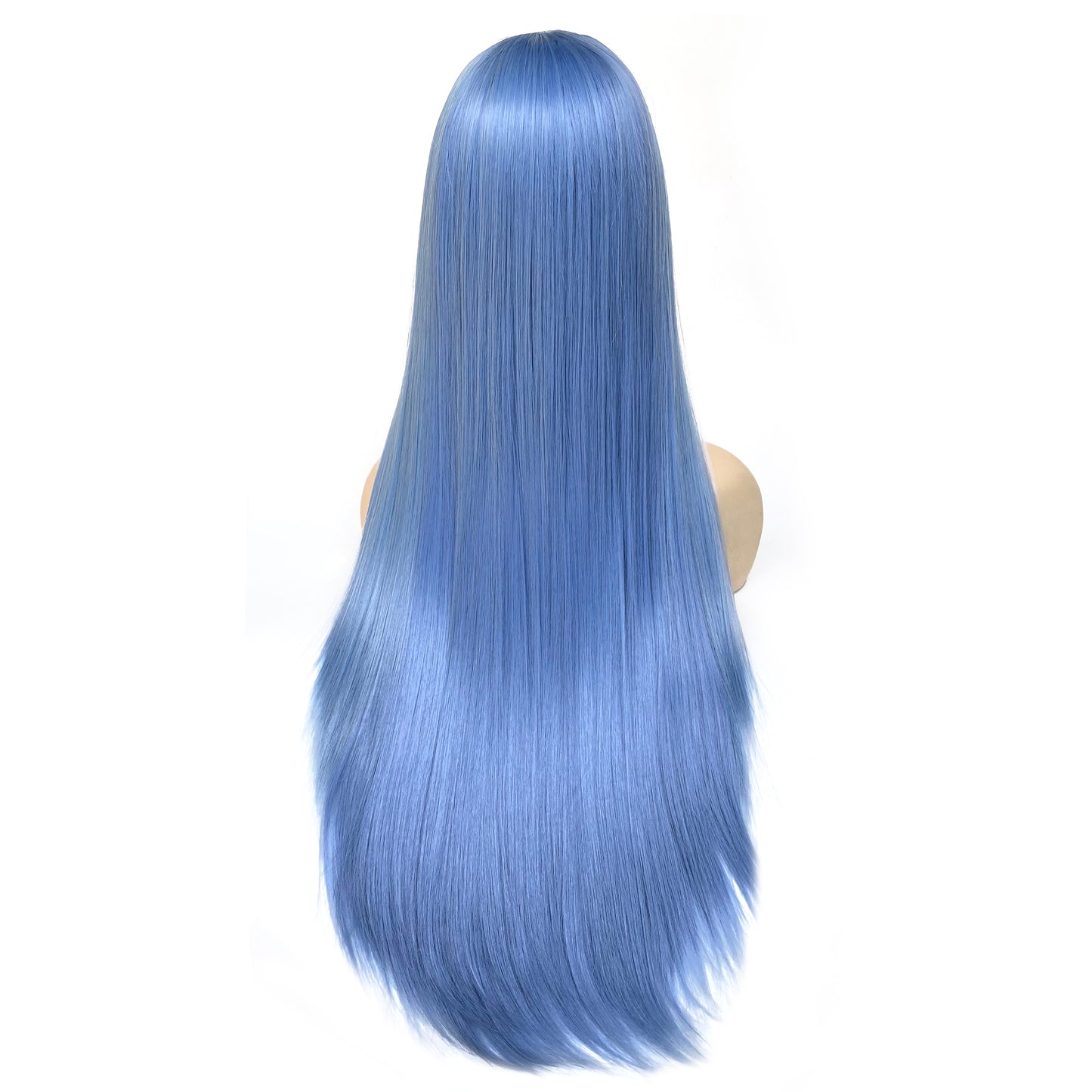 BEYOUNGER Light Blue Mix Color Straight Heat Resistant Wig 13x4 Lace Front Synthetic Wig