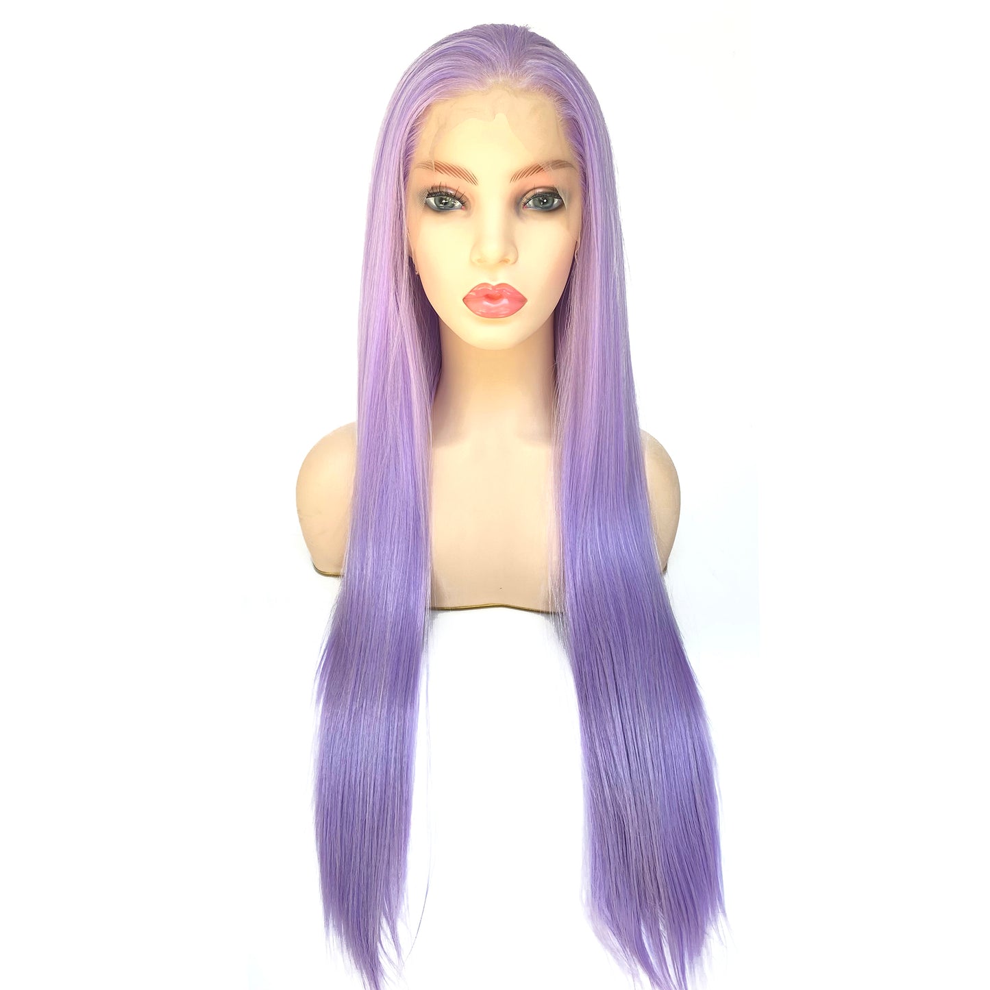 BEYOUNGER Light Purple Mix Color Straight Heat Resistant Wig 13x4 Lace Front Synthetic Wig