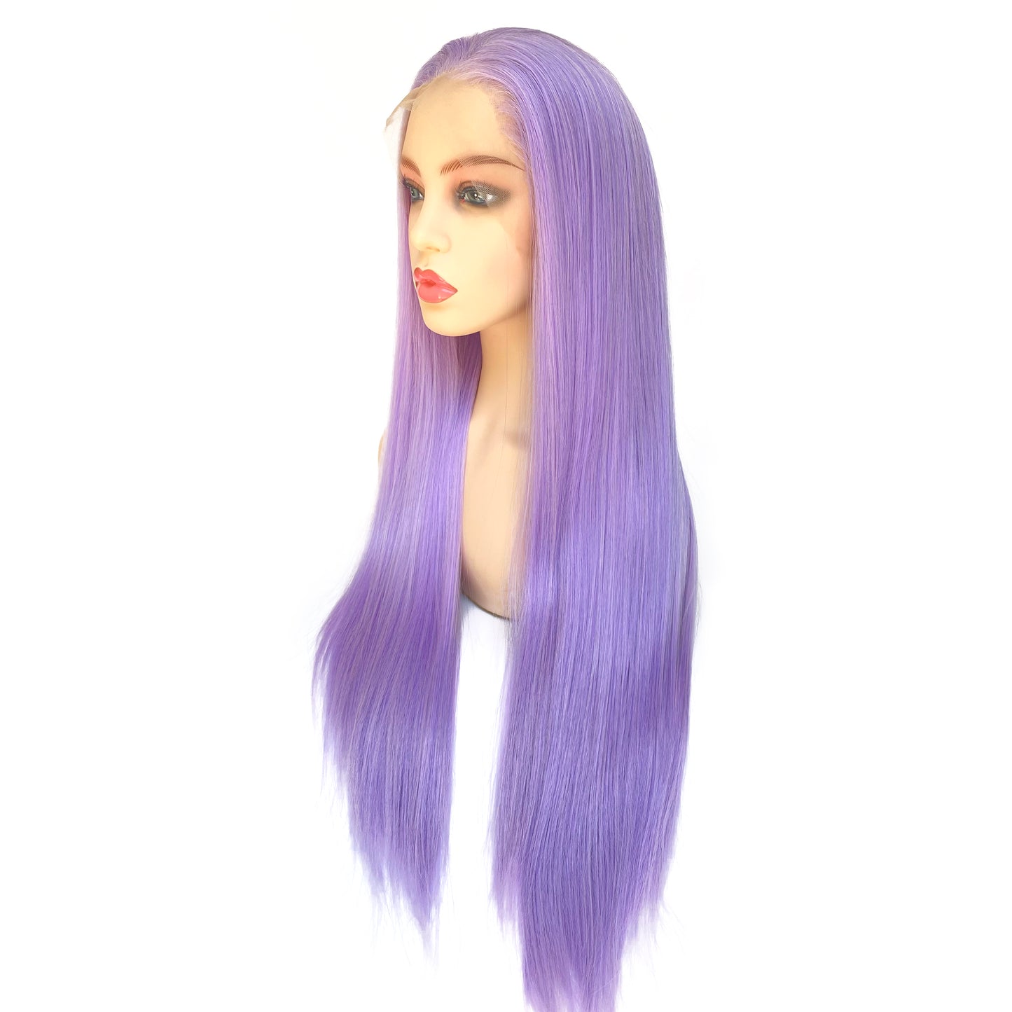 BEYOUNGER Light Purple Mix Color Straight Heat Resistant Wig 13x4 Lace Front Synthetic Wig