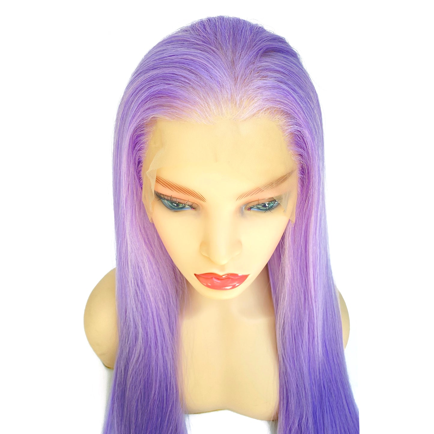 BEYOUNGER Light Purple Mix Color Straight Heat Resistant Wig 13x4 Lace Front Synthetic Wig
